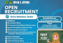 Open Recruitment Guru Bahasa JAwa