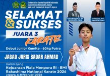 Juara 3 Karate Piala Menpora RI – BMI Rakhasima National Karate 2026