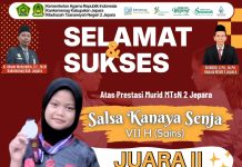 Selamat & Sukses Siswi MTsN 2 Jepara Juara 2 Karate