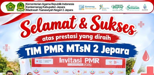 MTsN 2 Jepara Raih Juara 1 Lomba Donor Darah Tingkat Madya Invitasi PMR Se-Kabupaten Jepara 2026