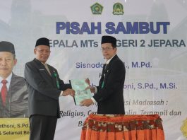 Pisah Sambut Kepala MTsN 2 Jepara, Momentum Melanjutkan Pengabdian dan Menguatkan Sinergi